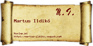 Martus Ildikó névjegykártya